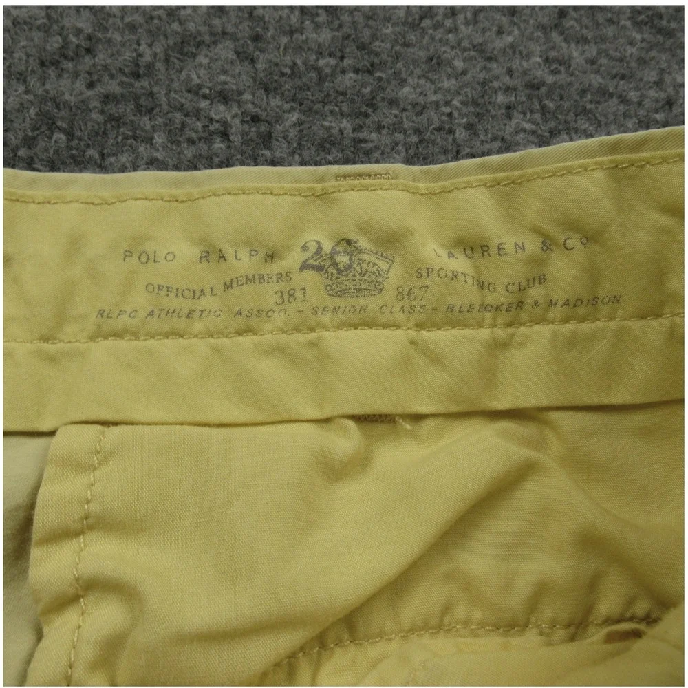 Polo Ralph Lauren Shorts Mens 35x9 Yellow Pima Cotton Sporting Club Chino Preppy